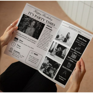 Unieke krant Verjaardag Programma Infographic