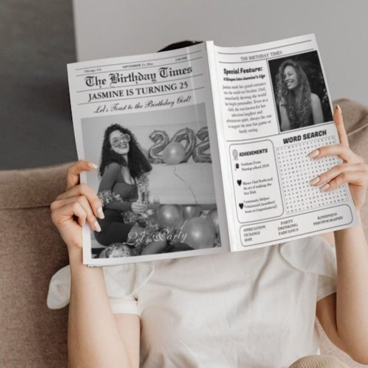 Unieke krant Verjaardag Programma Infographic