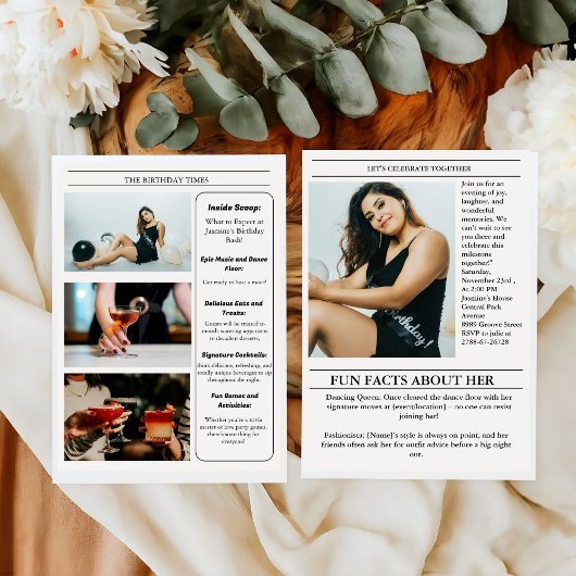 Unieke krant Verjaardag Programma Infographic