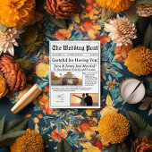 Unieke krant voor bruiloft bedankkaart