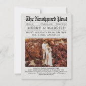 Unieke krant vrolijk en getrouwd kerst Kaart (Voorkant)