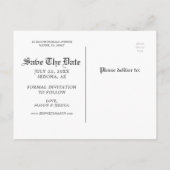 Unieke krantenbrief - Klassiek sparen de datum Aankondigingskaart (Achterkant)