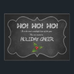 Unieke krijtbord HO HO HO kerstfeest Kaart<br><div class="desc">Geweldige Krijtbord Script "HO HO HO",  Kerstfeest uitnodiging! Gebruik het aanpassen tool om uw eigen informatie toe te voegen! Het is een sjabloon,  dus u kunt uw eigen afbeelding toevoegen.</div>