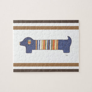 Unieke Kunst Puzzle - 2 Dachshunds - Erin Brie Art Legpuzzel