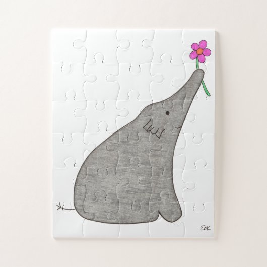 Unieke kunstpuzzel - Elefant met ventilator #1 Legpuzzel (Verticaal)