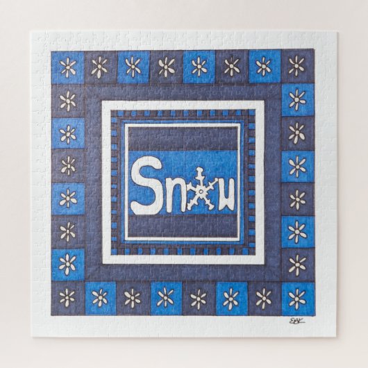 Unieke kunstpuzzel - sneeuw legpuzzel (Verticaal)