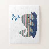 Unieke kunstpuzzel - Striped walvis - Erin Brie Ar Legpuzzel (Verticaal)