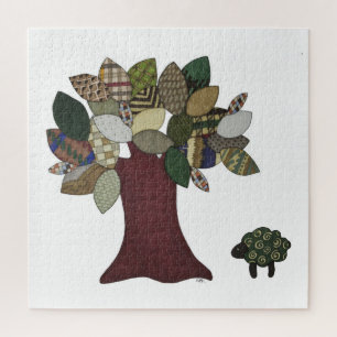 Unieke kunstpuzzel - Tweed Tree - Erin Brie Art Legpuzzel