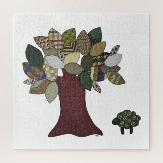 Unieke kunstpuzzel - Tweed Tree - Erin Brie Art Legpuzzel (Verticaal)