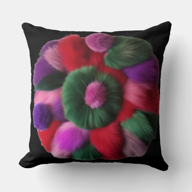 Unieke kussen illusie op zwart 20" (Voorkant)