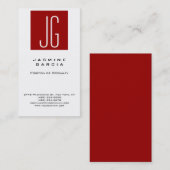 Unieke kwaliteit witte monogram visitekaartje (Voorkant / Achterkant)