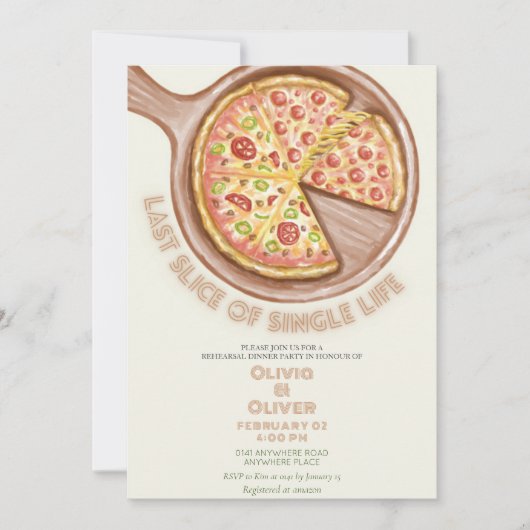 Unieke laatste stukje single life repetitie diner kaart (Voorkant)