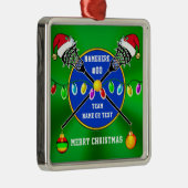 Unieke, Lacrosse kerstversieringen, speciaal geper Metalen Ornament (Rechts)