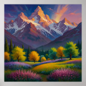 Unieke landschapsschildering poster (Voorkant)