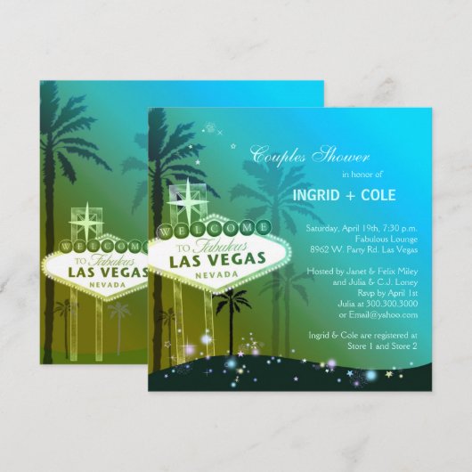 Unieke Las Vegas bruiloft koppels douche Kaart (Voorkant / Achterkant)