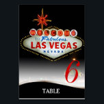 Unieke Las Vegas Bruiloft Menu Table Kaart<br><div class="desc">Ontworpen voor uw vegas bruiloft of een ander feest diner. Bespaar geld door de tafelnummerkaarten te combineren met je menu op de achterkant! Alle standaardtekst (voorbeeldinfo) kan volledig worden aangepast met uw eigen formuleringen en u kunt ook de lettertypen, maten en kleuren van de tekst wijzigen. Als u alleen de...</div>