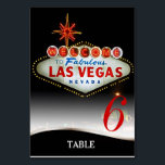 Unieke Las Vegas Bruiloft Menu Table Kaart<br><div class="desc">Ontworpen voor uw vegas bruiloft of een ander feest diner. Bespaar geld door de tafelnummerkaarten te combineren met je menu op de achterkant! Alle standaardtekst (voorbeeldinfo) kan volledig worden aangepast met uw eigen formuleringen en u kunt ook de lettertypen, maten en kleuren van de tekst wijzigen. Als u alleen de...</div>