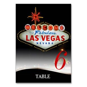 Unieke Las Vegas Bruiloft Menu+Table Kaart