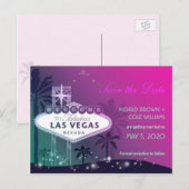 Unieke Las Vegas Strip Bruiloft Save the Date Aankondigingskaart (Voorkant / Achterkant)