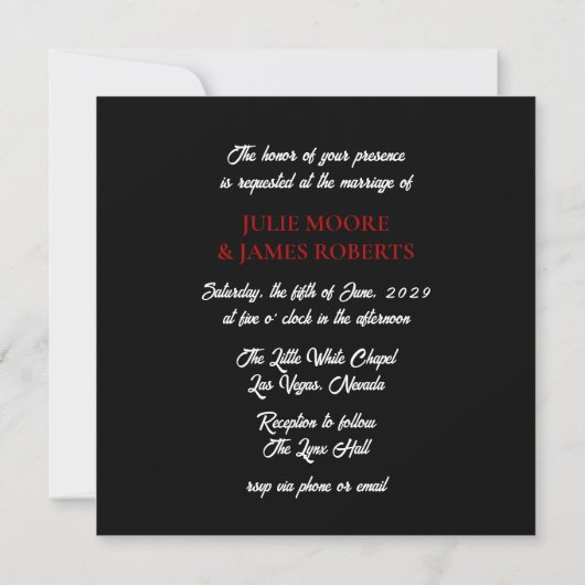 Unieke Las Vegas Wedding of Party Invitation Kaart (Achterkant)