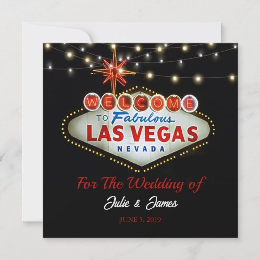 Unieke Las Vegas Wedding of Party Invitation Kaart (Voorkant)