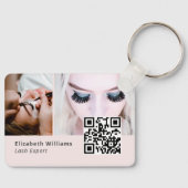Unieke Lash Expert Logo Visitekaartje met QR-code Sleutelhanger (Voorkant)