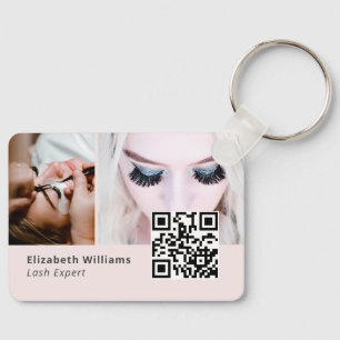 Unieke Lash Expert Logo Visitekaartje met QR-code Sleutelhanger
