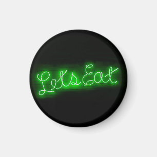 Unieke Laten we Neon inloggen in Groen Magneet