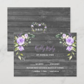 Unieke Lavendel Bloemen Schuur Houten Bruiloft RSVP Kaartje (Voorkant / Achterkant)