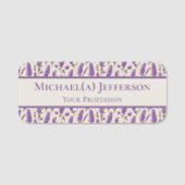 Unieke Lavendel bloemenmotief Professioneel Paarse Naamplaatje (Voorkant)