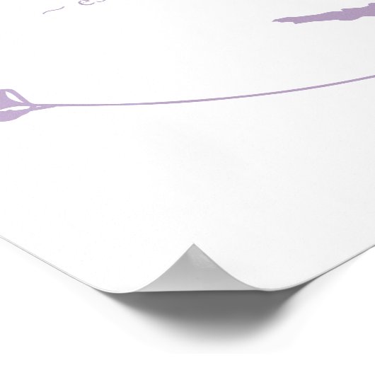 Unieke Lavendel bruiloft teken aandenken Poster (Hoek)