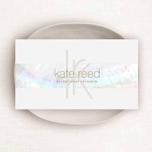 Unieke legant monogram Modern Seashell Stripe Visitekaartje