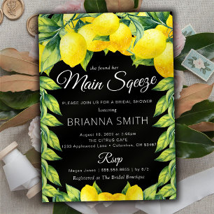 Unieke Lemon Bridal Shower-uitnodigingsprempel Kaart