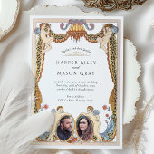 Unieke Leopard Print Cherub Fotobruiloft Kaart