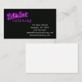 Unieke Let's Eat  Neon Sign in Paars Visitekaartje (Voorkant / Achterkant)