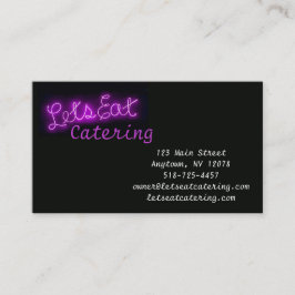 Unieke Let's Eat  Neon Sign in Paars Visitekaartje