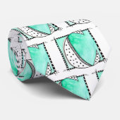 Unieke letter C Initiaal Blauwgroen Stropdas (Opgerold)
