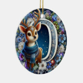 Unieke letter O, rendier, Kerstmis Keramisch Ornament (Rechts)