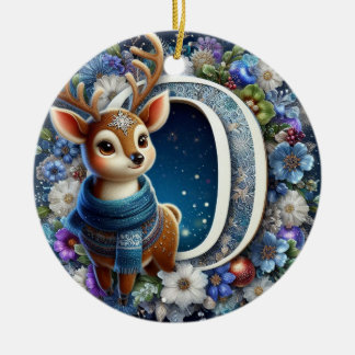 Unieke letter O, rendier, Kerstmis Keramisch Ornament