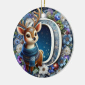 Unieke letter O, rendier, Kerstmis Keramisch Ornament (Links)
