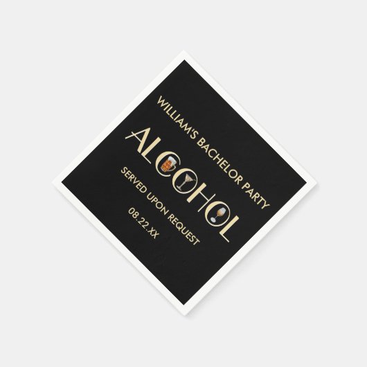 Unieke leuke bier wijn martini vrijgezellenfeestje servet (Hoek)