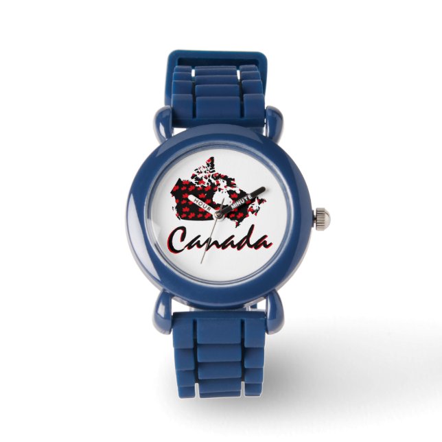 Unieke leuke Canadese rode Maple Canada horloge (Voorkant)