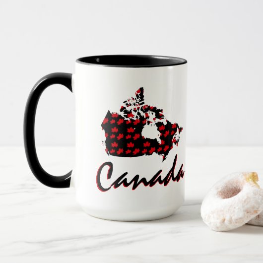 Unieke leuke Canadese rode Maple Canada koffie-mok Mok (Met donut)