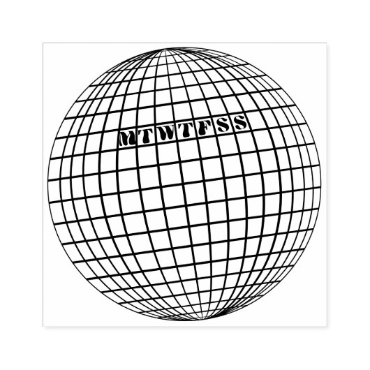 Unieke leuke discobal Maandelijkse dagelijkse gewo Rubberstempel (Afrduk)