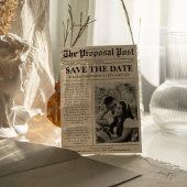 Unieke leuke foto krant bruiloft save the date
