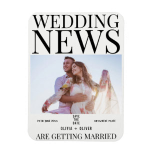 Unieke leuke foto van de bruiloft van de fotokrant magneet