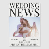 Unieke leuke foto van de bruiloft van de fotokrant magnetische uitnodiging (Voorkant)