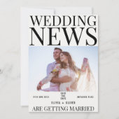 Unieke leuke fotokrant voor bruiloft save the date (Voorkant)