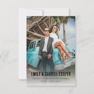 Unieke Leuke Kitschy Huwelijksreis Foto Bruiloft Bedankkaart