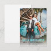 Unieke Leuke Kitschy Huwelijksreis Foto Bruiloft Bedankkaart (Voorkant / Achterkant)